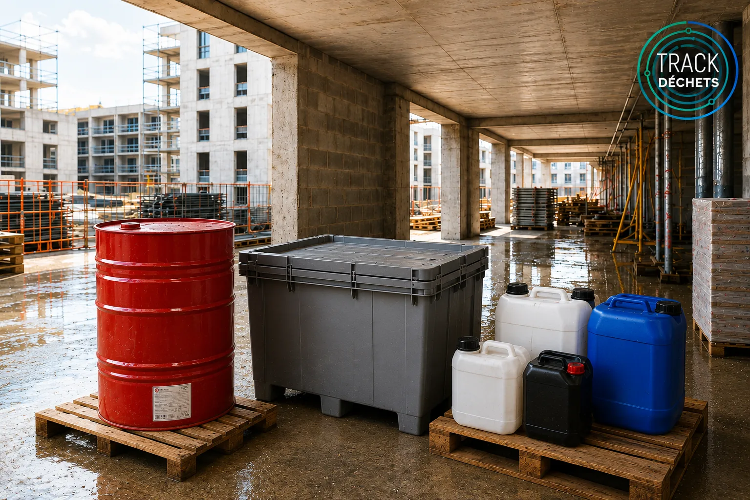 Collecte de déchets dangereux de chantier avec traçabilité Trackdéchets