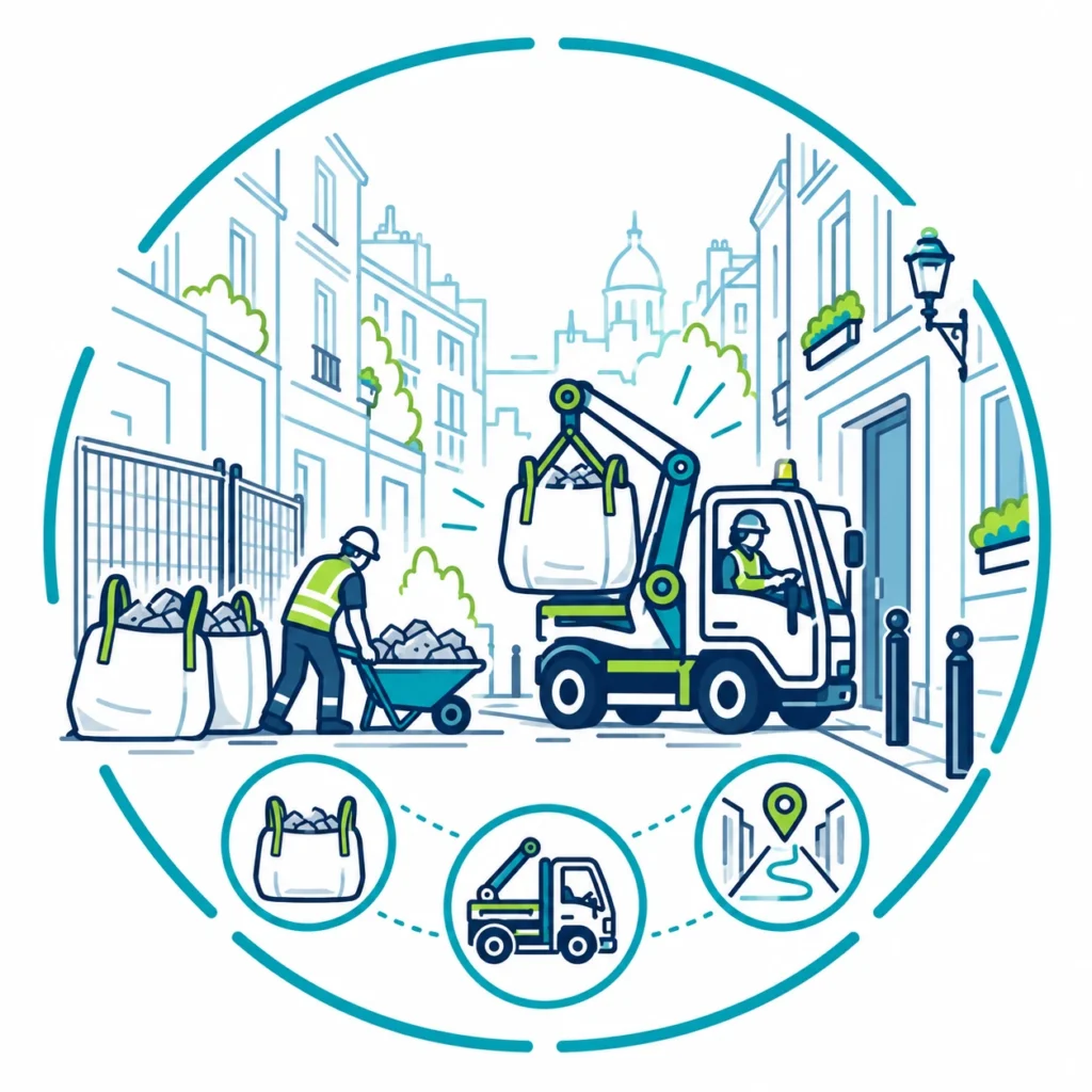 chantier en centre ville comment évacuer les déchets